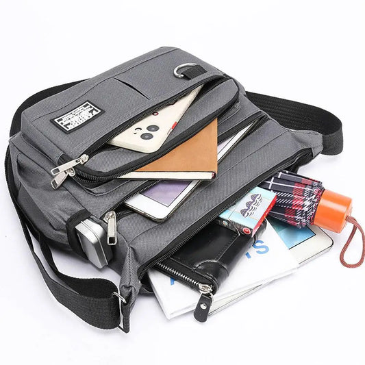 Men's Crossbody Bag Oxford Cloth Multi-pocket Shoulder Bag Hundreds Of Classic Multi-layer Leisure Travel Office Bag
