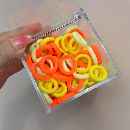 50-100Pcs Ealstic Basic Hair Ties Girls Ponytail Hold Scrunchie Rubber Band Kids Fashion Hair Band Accessories Suitable As Gift