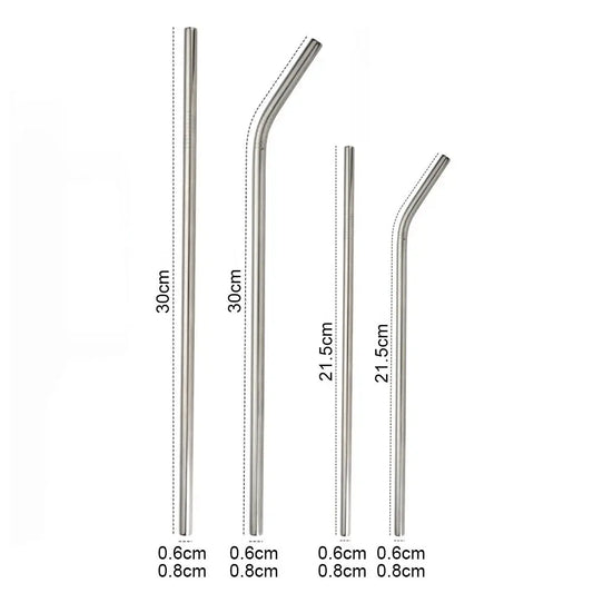 1Pc Stainless Steel Straws 6/8mm Reusable Straight Bent Drinking Straws Replacement Straw for Stanley 30oz 40oz for Tyeso Cup