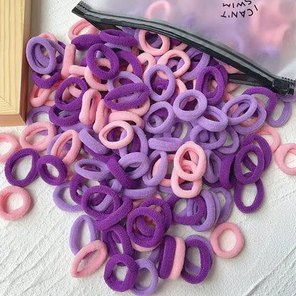 50-100Pcs Ealstic Basic Hair Ties Girls Ponytail Hold Scrunchie Rubber Band Kids Fashion Hair Band Accessories Suitable As Gift