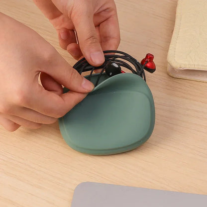 Silicone Headphone Pouch Case Portable Cable Organizer Anti-Fall Mini Wire Storage Case Charging Cord Earphone Protective Bag