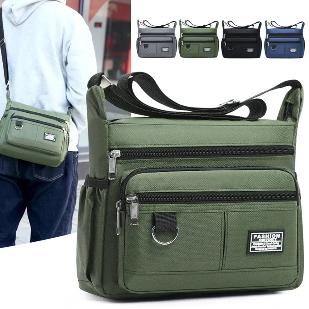 Men's Crossbody Bag Oxford Cloth Multi-pocket Shoulder Bag Hundreds Of Classic Multi-layer Leisure Travel Office Bag