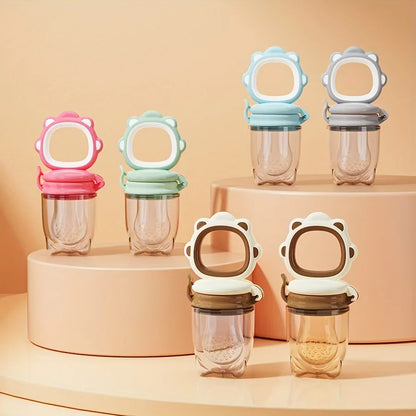 Mould Fruit & Vegetable Feeder with Silicone Mesh Cartoon Lion Food Feeder Juice Feeding Teething Utensils for Baby Food Mills