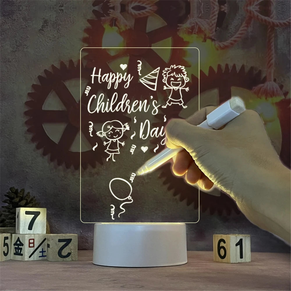 Acrylic Night Light Erasable Write