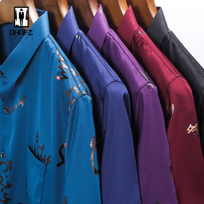 Men's Casual and Fashionable Short Sleeved Printed Shirt Wrinkle Resistant Business Top Without Ironing