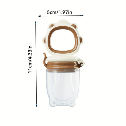 Mould Fruit & Vegetable Feeder with Silicone Mesh Cartoon Lion Food Feeder Juice Feeding Teething Utensils for Baby Food Mills