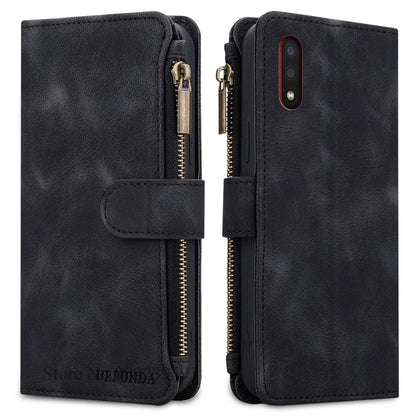 Zipper Wallet Case For Samsung Galaxy A11 A21S A01 A03 Core A23 5G A02 A02s A03s A04 A04e A04s A05 A05s Case Leather Flip Cover