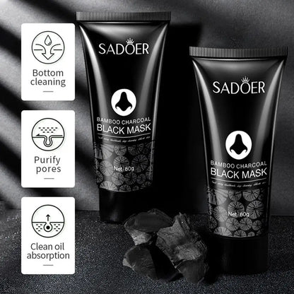 Bamboo Charcoal Nose Blackhead Remover Mask Deep Cleansing Shrink Pore Acne Treatment Mask Skin Care Nose Black Dots Pore Mask