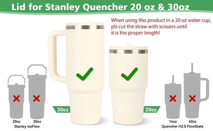 Reusable Tumbler Lid with Straw, Dust - proof Tumbler Lid, Replaceable Flip - Straw Lid Accessory for Stanley 30 - oz Mug