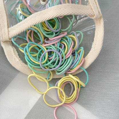 50-100Pcs Ealstic Basic Hair Ties Girls Ponytail Hold Scrunchie Rubber Band Kids Fashion Hair Band Accessories Suitable As Gift