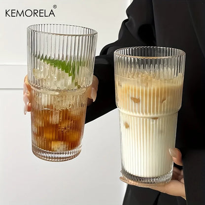 600ML Stripe Glass Coffee Cup