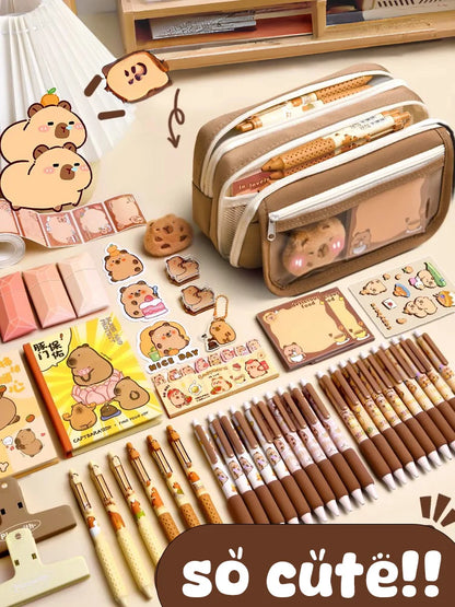 Cute Fabric Pencil Case Kawaii Large Capacity Animal Zipper Kids Bag Children'S Boys' Pen Pouch Girl School Case Supplies