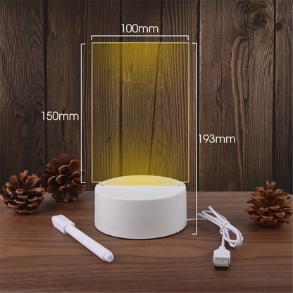 Acrylic Night Light Erasable Write