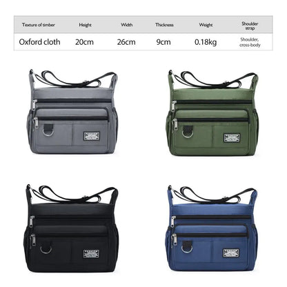 Men's Crossbody Bag Oxford Cloth Multi-pocket Shoulder Bag Hundreds Of Classic Multi-layer Leisure Travel Office Bag