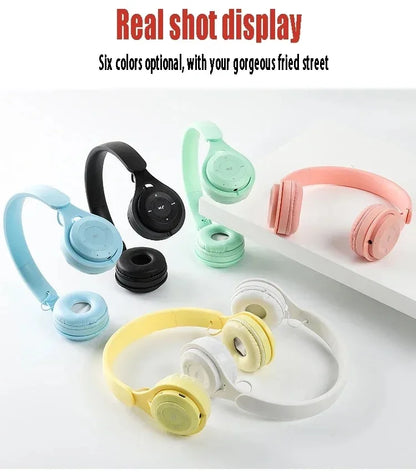 Y08 Macaron Wireless Bluetooth Headphones With Microphone Wired Earphones Gaming Headset Gamer Mp3 Players Choice Kids Gifts