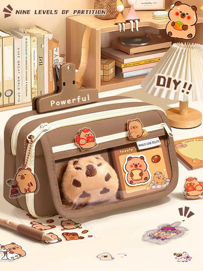 Cute Fabric Pencil Case Kawaii Large Capacity Animal Zipper Kids Bag Children'S Boys' Pen Pouch Girl School Case Supplies