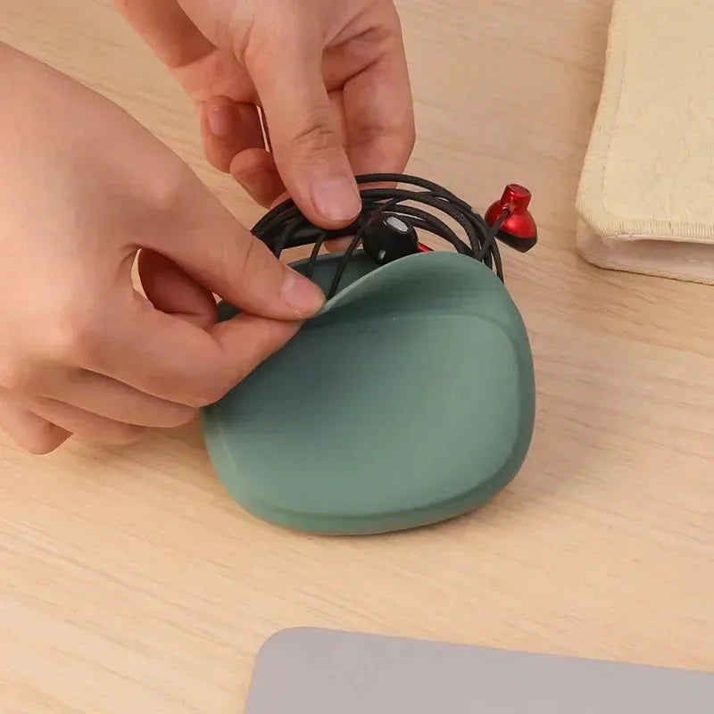 Silicone Headphone Pouch Case Portable Cable Organizer Anti-Fall Mini Wire Storage Case Charging Cord Earphone Protective Bag