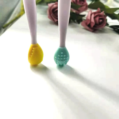 Skin Care Lip Exfoliating Facial Cleansing Face Scrub Nose Clean Brush Blackhead Remove Silicone Double-Sided Skin Care Tool