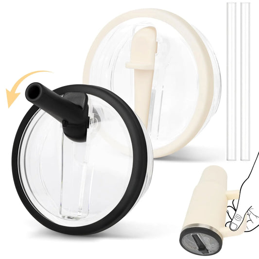 Reusable Tumbler Lid with Straw, Dust - proof Tumbler Lid, Replaceable Flip - Straw Lid Accessory for Stanley 30 - oz Mug