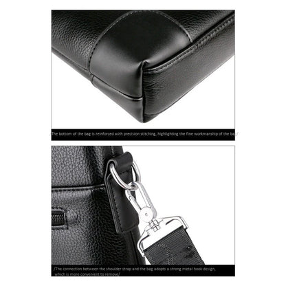 LINGZHIDAISHU Brand Business Men's Briefcase High-Quality Handbag Leather Men's Laptop Bag Messenger Bag Men Brown