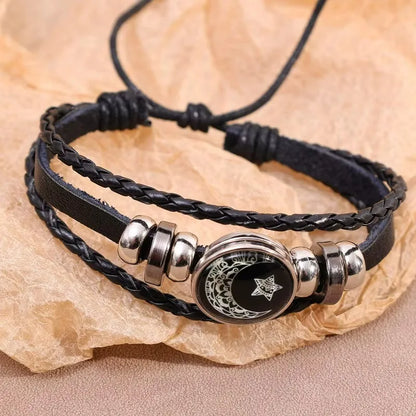 1/2Pcs Sun Moon Bracelet Luminous Adjustable Black Braided Romantic Bracelets for Friend Girlfriend Friendship Birthday Gifts