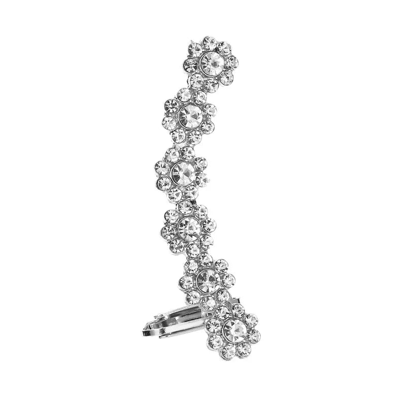New Fashion Creative Crystal Rhinestone  Stud Earrings For Women Wrap Ear Cuff Clip Earrings Girl Trendy  Jewelry