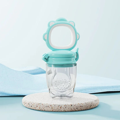 Mould Fruit & Vegetable Feeder with Silicone Mesh Cartoon Lion Food Feeder Juice Feeding Teething Utensils for Baby Food Mills