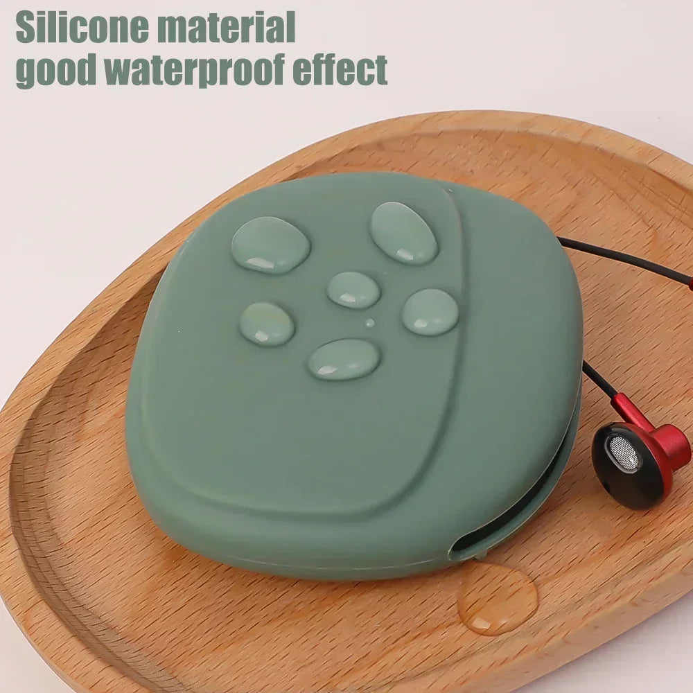 Silicone Headphone Pouch Case Portable Cable Organizer Anti-Fall Mini Wire Storage Case Charging Cord Earphone Protective Bag