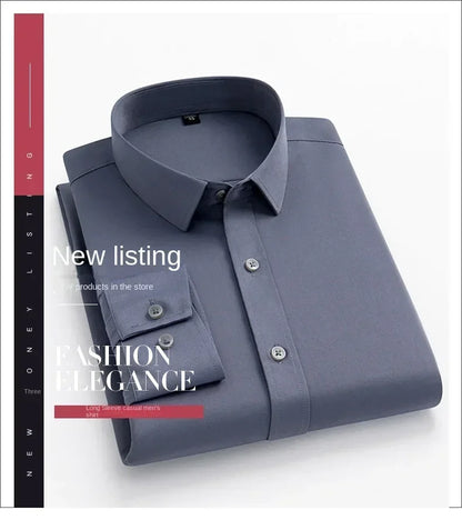 Men's long sleeved elastic shirt