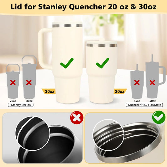 Reusable Tumbler Lid with Straw, Dust - proof Tumbler Lid, Replaceable Flip - Straw Lid Accessory for Stanley 30 - oz Mug