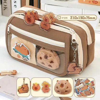 Cute Fabric Pencil Case Kawaii Large Capacity Animal Zipper Kids Bag Children'S Boys' Pen Pouch Girl School Case Supplies