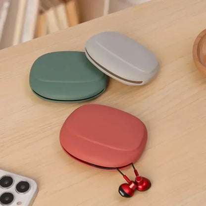 Silicone Headphone Pouch Case Portable Cable Organizer Anti-Fall Mini Wire Storage Case Charging Cord Earphone Protective Bag