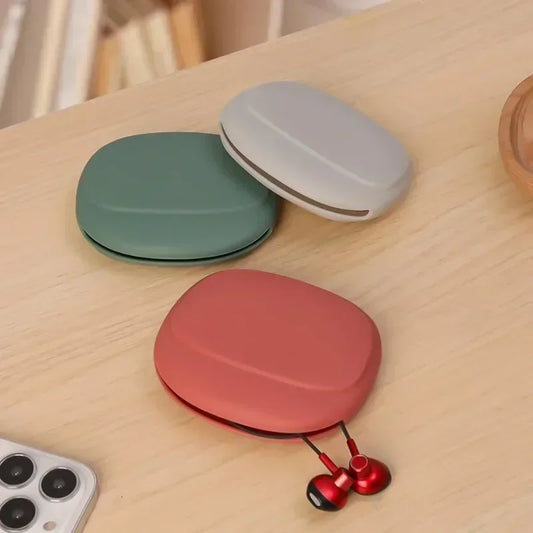 Silicone Headphone Pouch Case Portable Cable Organizer Anti-Fall Mini Wire Storage Case Charging Cord Earphone Protective Bag