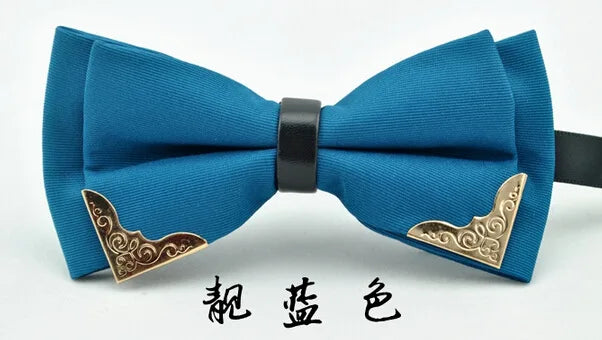 Men's Solid Black White Bow Ties Formal Dress Wedding Bowties For Men Women Leisure Metal Bling Butterfly Bowknot Banquet Cravat