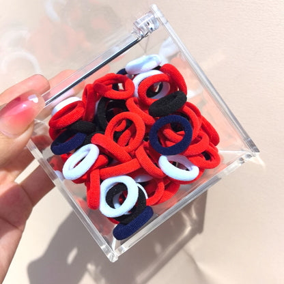 50-100Pcs Ealstic Basic Hair Ties Girls Ponytail Hold Scrunchie Rubber Band Kids Fashion Hair Band Accessories Suitable As Gift