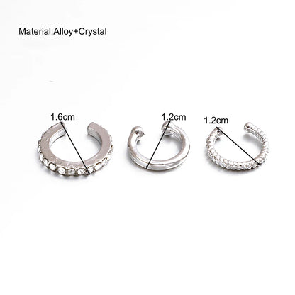 Fashion Gold Silver Color Leaves Clip Earrings for Women Men Creative Simple C Ear Cuff Non-Piercing Ear Clip Set Trendy Jewelry
