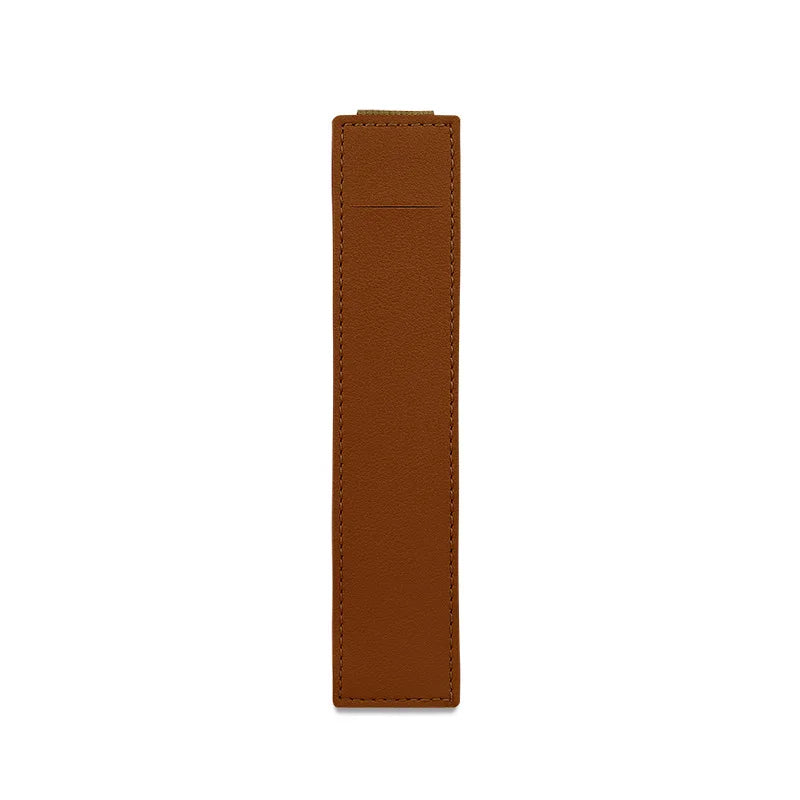 Portable Pu Leather Pen Bag Elastic Buckle Book Notebook Fashion School Pen Case for Office Meeting Easy Carry Office Stationery