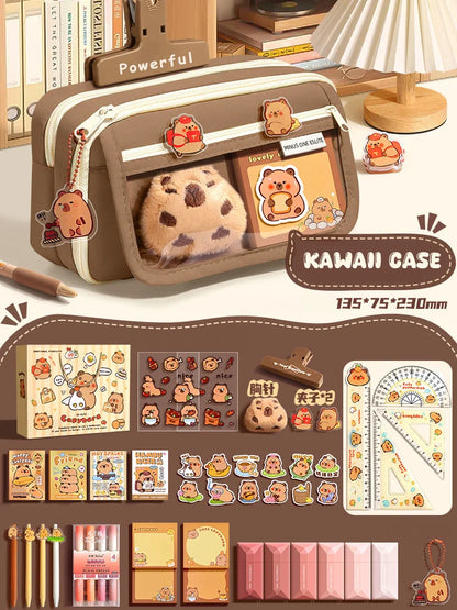 Cute Fabric Pencil Case Kawaii Large Capacity Animal Zipper Kids Bag Children'S Boys' Pen Pouch Girl School Case Supplies