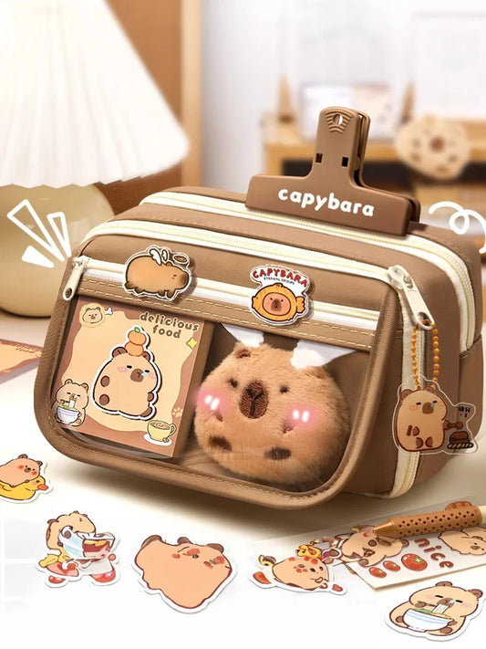 Cute Fabric Pencil Case Kawaii Large Capacity Animal Zipper Kids Bag Children'S Boys' Pen Pouch Girl School Case Supplies