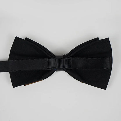 Men's Solid Black White Bow Ties Formal Dress Wedding Bowties For Men Women Leisure Metal Bling Butterfly Bowknot Banquet Cravat