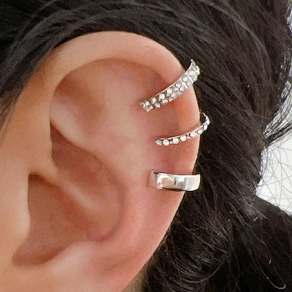 Fashion Gold Silver Color Leaves Clip Earrings for Women Men Creative Simple C Ear Cuff Non-Piercing Ear Clip Set Trendy Jewelry
