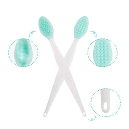 Skin Care Lip Exfoliating Facial Cleansing Face Scrub Nose Clean Brush Blackhead Remove Silicone Double-Sided Skin Care Tool
