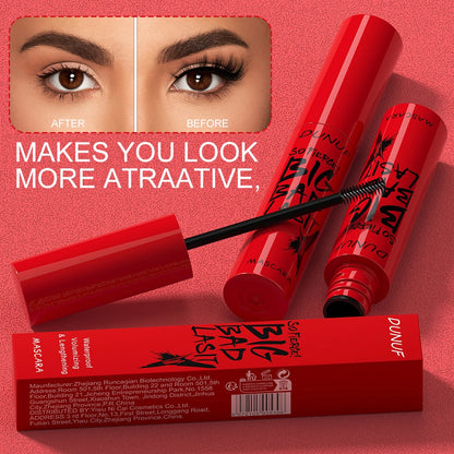 DUNUF 1 Pcs Long Lasting Mascara Thin Thick Waterproof Curl does not Easily Stain Sweat-proof and Non-smudging Beginner Friendly