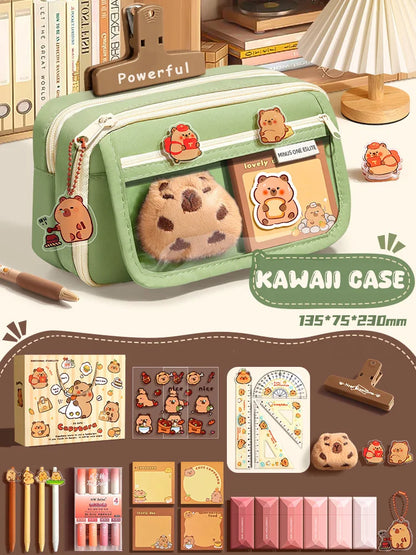 Cute Fabric Pencil Case Kawaii Large Capacity Animal Zipper Kids Bag Children'S Boys' Pen Pouch Girl School Case Supplies