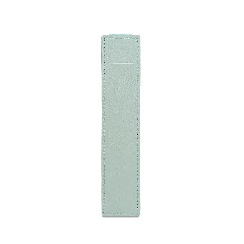 Portable Pu Leather Pen Bag Elastic Buckle Book Notebook Fashion School Pen Case for Office Meeting Easy Carry Office Stationery