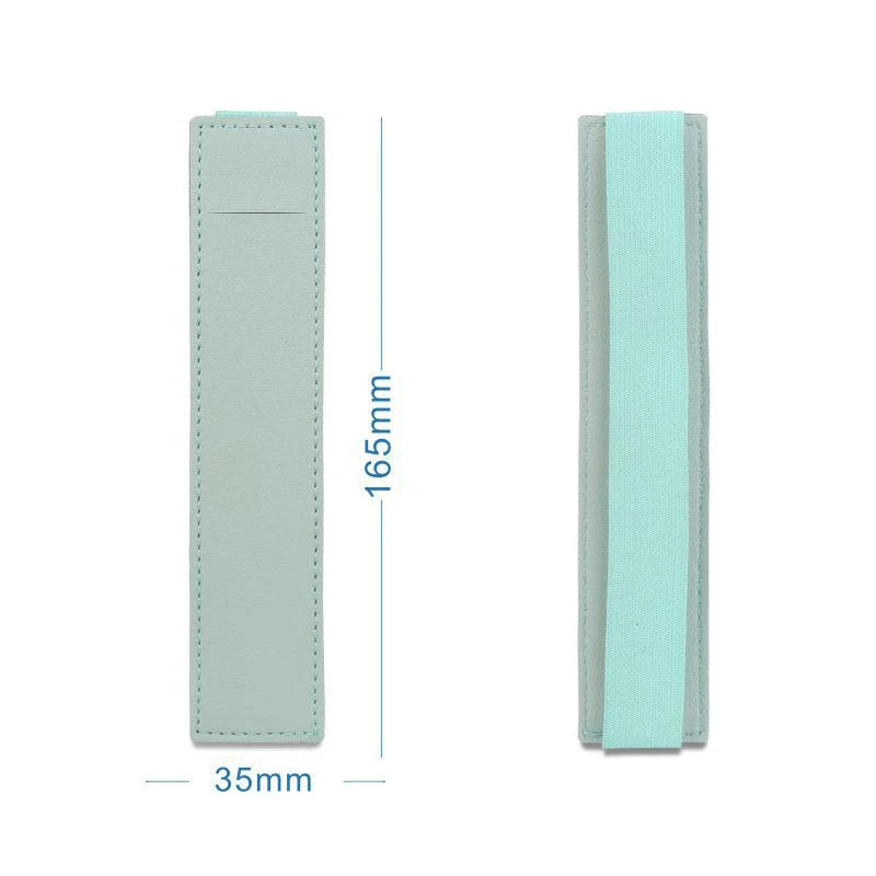Portable Pu Leather Pen Bag Elastic Buckle Book Notebook Fashion School Pen Case for Office Meeting Easy Carry Office Stationery