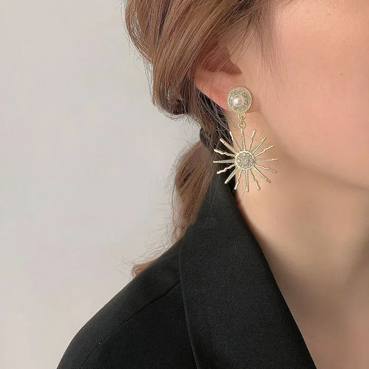 Simple Female Ear Clip Without Ear Hole Retro and Versatile Temperament Advanced Sense Minority Design Sense Pearl Earrings