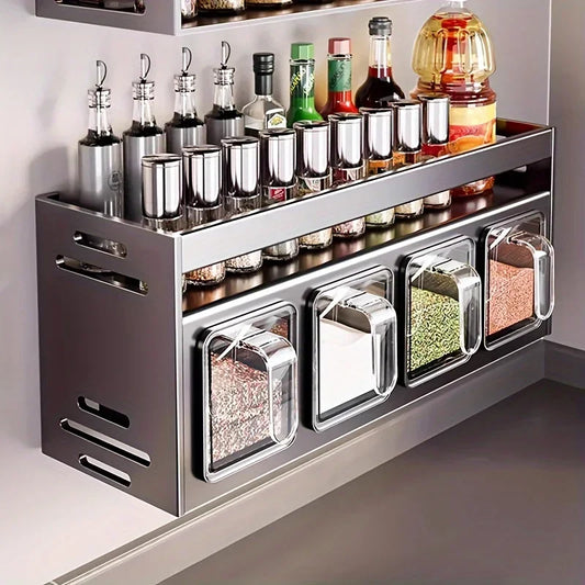 Stainless Steel Kitchen Spice Rack Wall
