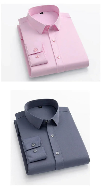 Men's long sleeved elastic shirt
