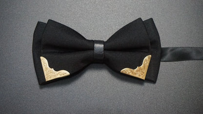 Men's Solid Black White Bow Ties Formal Dress Wedding Bowties For Men Women Leisure Metal Bling Butterfly Bowknot Banquet Cravat